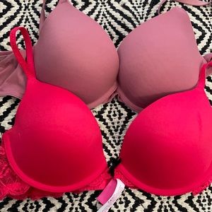 Pink push up bras